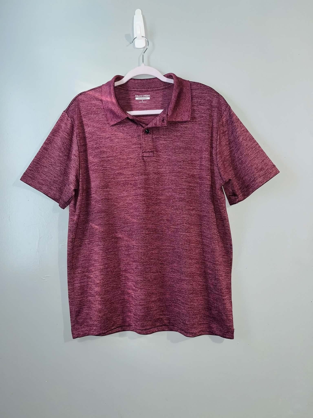 Avenue Men's Heathered Burgundy Polo Shirt